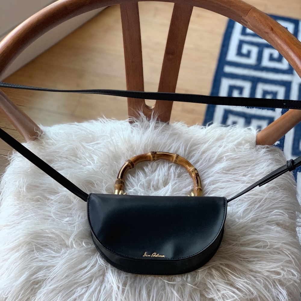 Sam Edelman Dinah Half Moon Top Handle Purse - Blk View 4